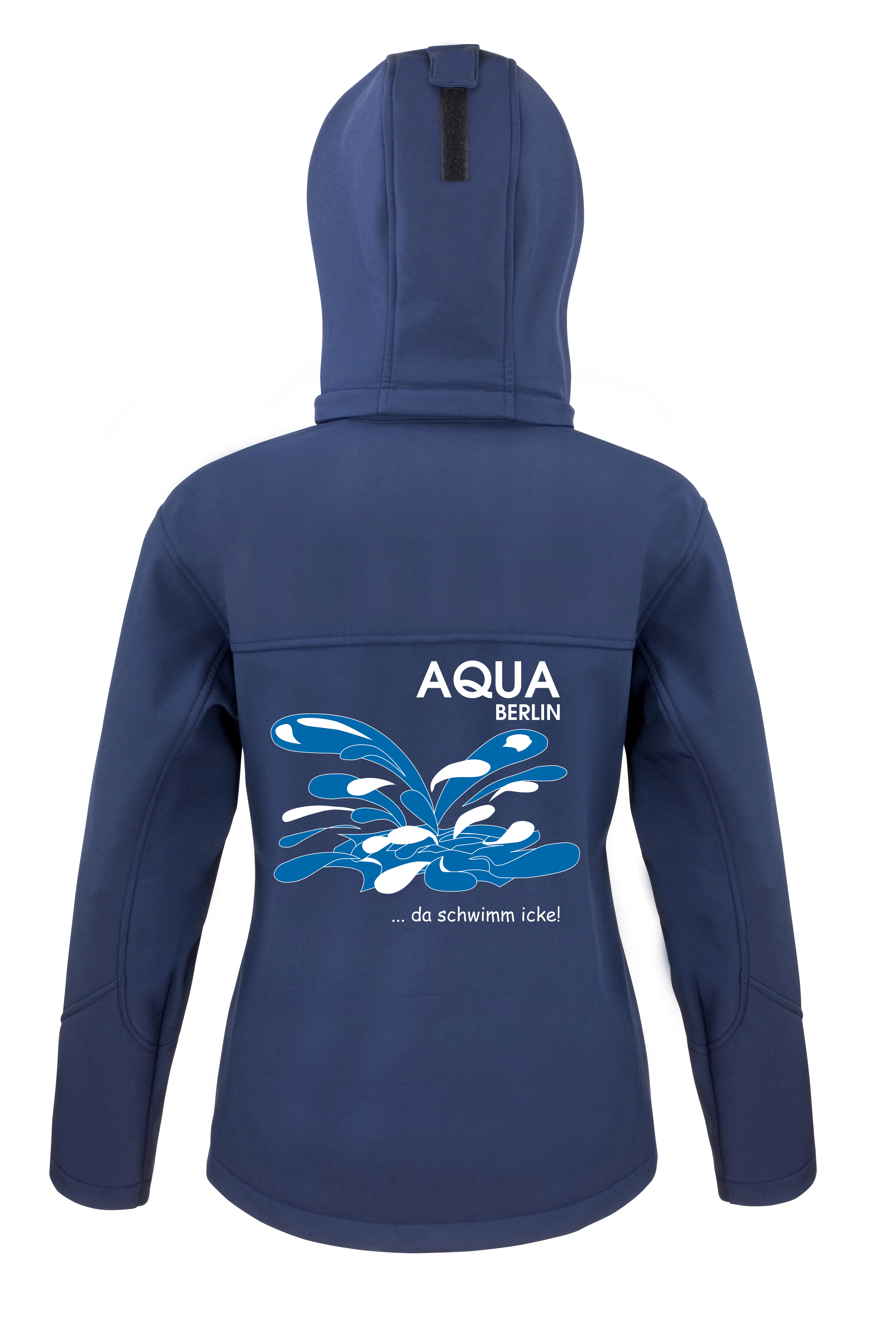 Aqua Softshell-Jacke Damen - mit Platsch auf dem Rücken