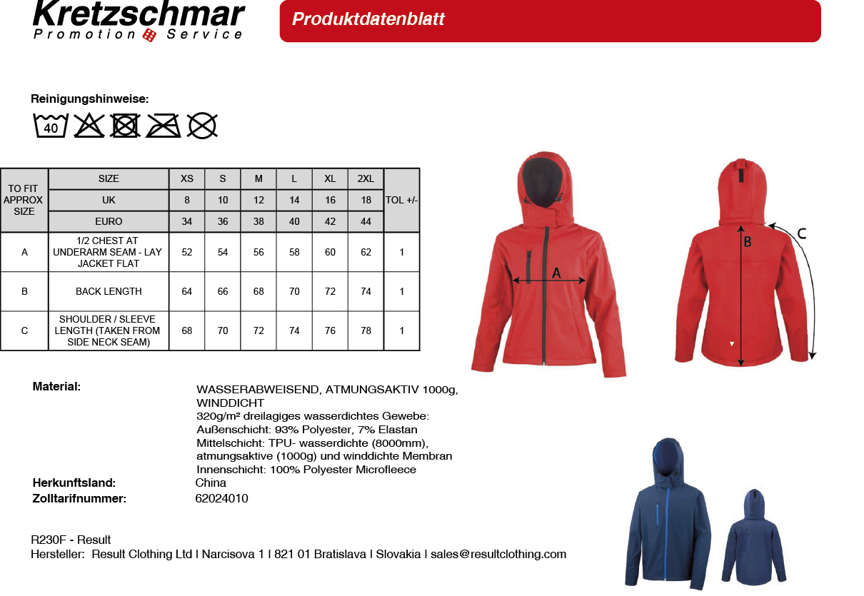 Aqua Softshell-Jacke Damen - mit Platsch auf dem Rücken