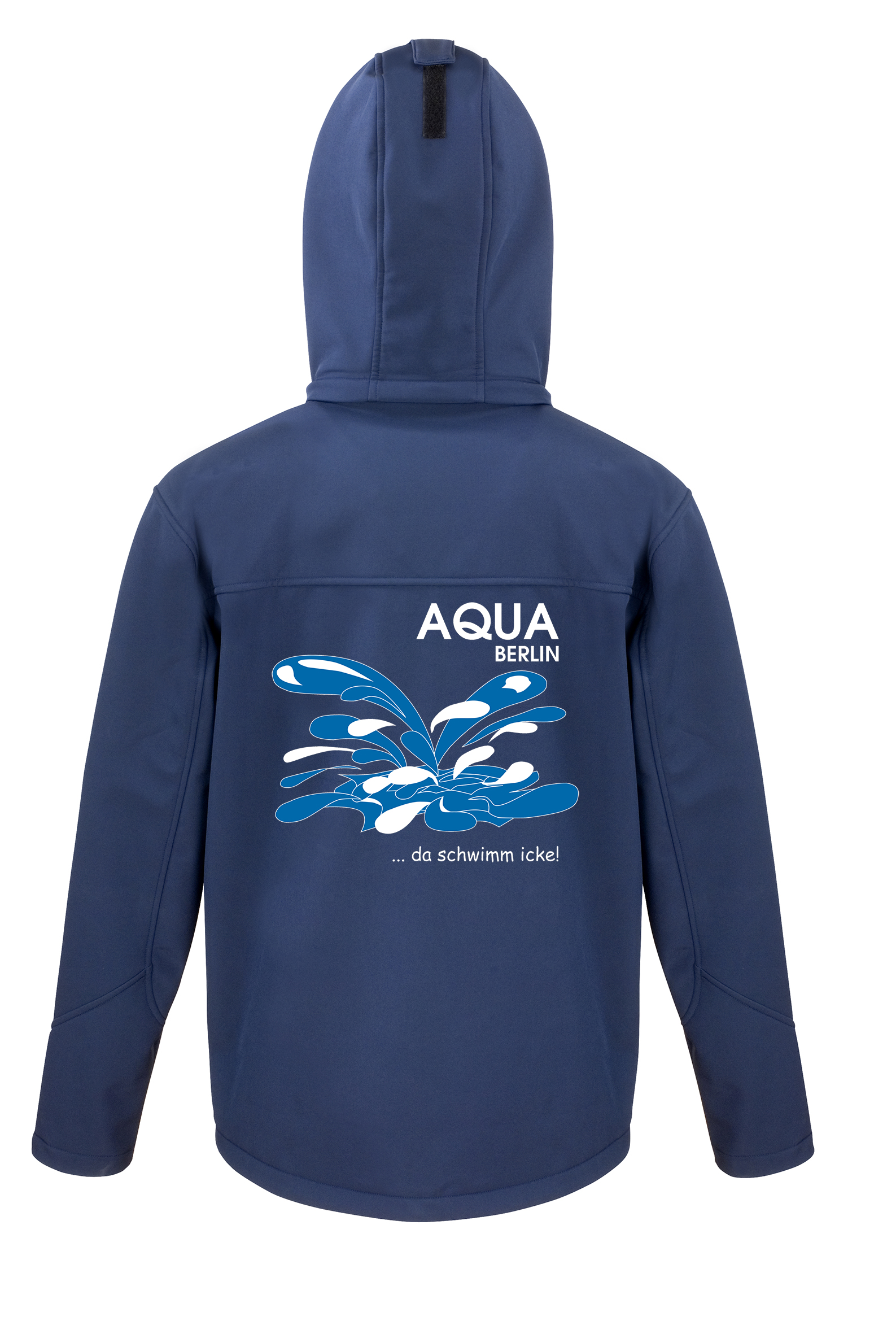 Aqua Softshell-Jacke Herren - mit Platsch auf dem Rücken 