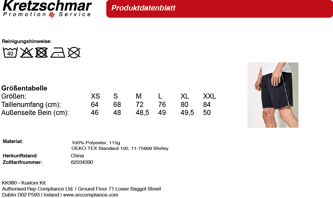 AQUA Herren-Shorts mit weißen Streifen